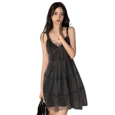 Spaghetti Strap Camisole Dress: Tulle mesh mini dress, for summer, parties, and any occasion from NSE Imports #2.